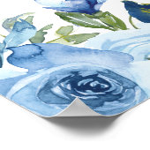 Blumen blühendes silbernes Brautparty Poster (Ecke)