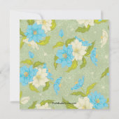 Blumen Blume Brautdusche Blauer Einladung (Rückseite)