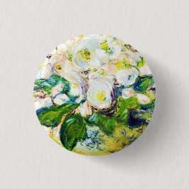 Blumen-Blumenfarbe WeihnachtsRosen-Claudes Monet Button