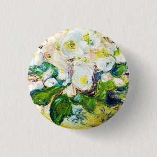 Blumen-Blumenfarbe WeihnachtsRosen-Claudes Monet Button