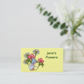 Blumen, Blumengeschäft: Niedliches Gnome-Mädchen, Visitenkarte (Stehend Vorderseite)