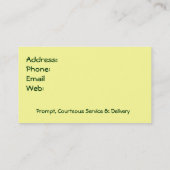 Blumen, Blumengeschäft: Niedliches Gnome-Mädchen, Visitenkarte (Rückseite)