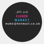 Blumen, Blumenhändler, Marktdesigner Runder Aufkleber (Vorderseite)