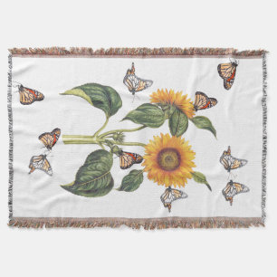 Blumen-Blumensonnenblume-Schmetterlingethrow-Decke Decke