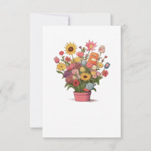 Blumen, Blumenstrauß, Blumenkübel Dankeskarte