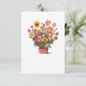 Blumen, Blumenstrauß, Blumenkübel Dankeskarte (Stehend Vorderseite)