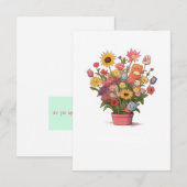 Blumen, Blumenstrauß, Blumenkübel Dankeskarte (Vorne/Hinten)