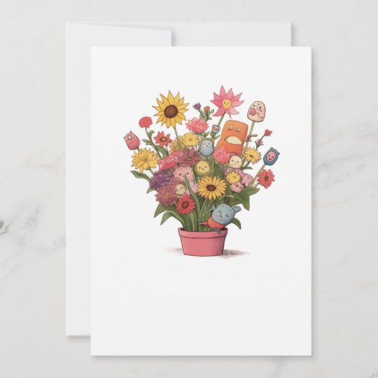 Blumen, Blumenstrauß, Blumenkübel Einladung (Vorderseite)