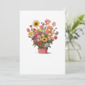 Blumen, Blumenstrauß, Blumenkübel Einladung (Stehend Vorderseite)