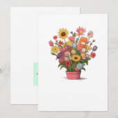 Blumen, Blumenstrauß, Blumenkübel Einladung (Vorne/Hinten)