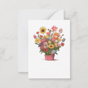 Blumen, Blumenstrauß, Blumenkübel Mitteilungskarte