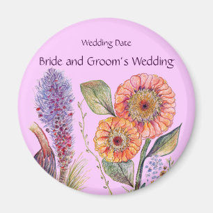 Blumen-Blumenstrauß-Hochzeits-Andenken-Magnet Magnet