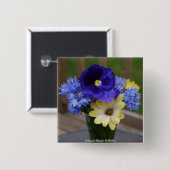 Blumen-Blumenstrauß-Knopf Button (Vorne & Hinten)