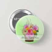 Blumen-Blumenstrauß-Sammlung Button (Vorne & Hinten)