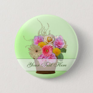 Blumen-Blumenstrauß-Sammlung Button