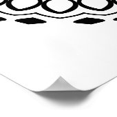 Blumen-Blüten-Mandala-Malvorlage mit fetten Ringen Poster (Ecke)