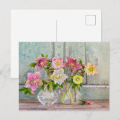 Blumen | Bohrlöcher in Vasen Postkarte (Vorne/Hinten)