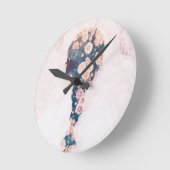 Blumen-Borten-Pastellrosa-weiße runde Wand Runde Wanduhr (Winkel)