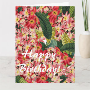 Blumen Botanische Blumige Plumeria Große Geburtsta Karte