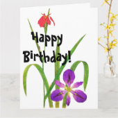 Blumen-botanische mit Blumeniris-große Karte (Gelbe Blume)