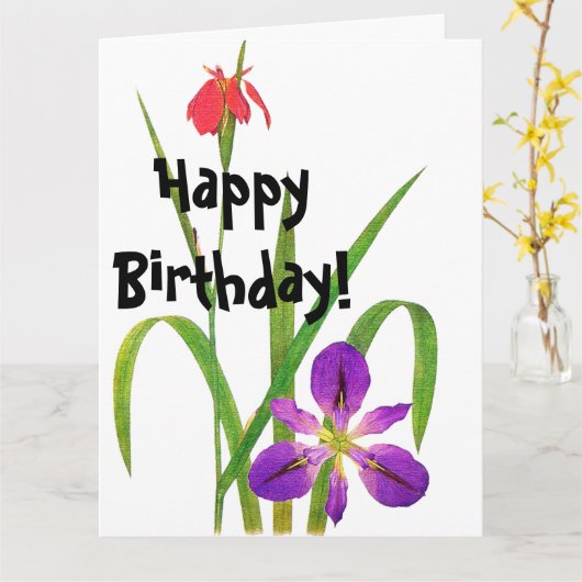 Blumen-botanische mit Blumeniris-große Karte (Gelbe Blume)