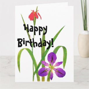 Blumen-botanische mit Blumeniris-große Karte