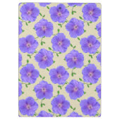 Blumen-botanischer Garten-Muster-Blau auf Klemmbrett (Rückseite)