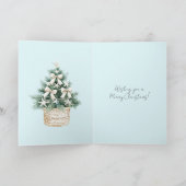 Blumen Brauner Haar Mann Weihnachten Karte (Innenseite)