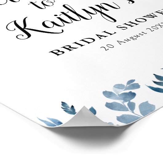 Blumen-Brautparty-Begrüßungszeichen Poster (Ecke)