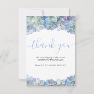 Blumen Brautpartyblauer Hydrangea danken Ihnen Dankeskarte