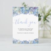 Blumen Brautpartyblauer Hydrangea danken Ihnen Dankeskarte (Stehend Vorderseite)