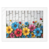 Blumen-Brick Wall Sherpa-Decke Tischdecke (Vorderseite (Horizontal))