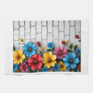 Blumen-Brick-Wall-Sherpa-Wurfdecke Geschirrtuch