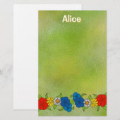 Blumen-Briefpapier Briefpapier (Vorne/Hinten)