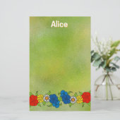 Blumen-Briefpapier Briefpapier (Stehend Vorderseite)
