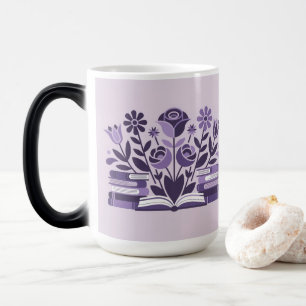 Blumen Bücher Bücherliebhaber Morphing-Tasse Verwandlungstasse