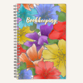 Blumen-Buchhaltungs-Expense-Tracker-Grafik Notizblock (Vorderseite)