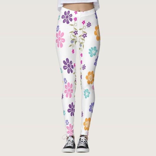 Blumen Bunte Trending Design Leggings (Vorderseite)