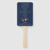 Blumen Burgund Navy Blauer Grünpflanzen Elegantes Fächer (Rückseite)