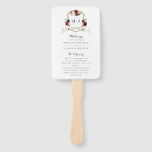 Blumen Burgund Navy Blauer Grünpflanzen Elegantes Fächer (Vorderseite)