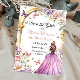 Blumen Butterfliegen Lilac Princess Quinceañera Save The Date