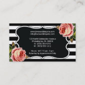 Blumen-BW klammert | Streifen-Ereignis-Planung ein Visitenkarte (Rückseite)