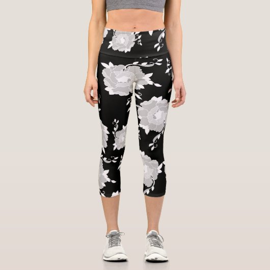 Blumen Capri Leggings (Vorderseite)