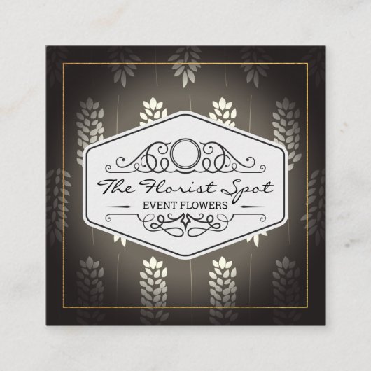 Blumen | CATERING | Botanisches Muster Quadratische Visitenkarte (Vorderseite)