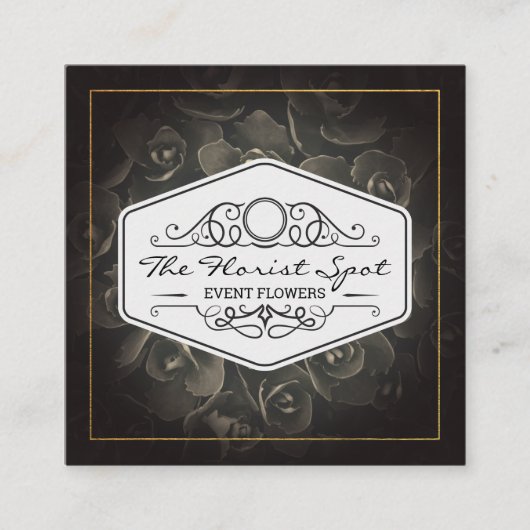 Blumen | CATERING | Veranstaltungsdienste Quadratische Visitenkarte (Vorderseite)