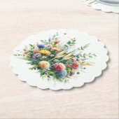 Blumen Champagner Party Papier Untersetzer (angewinkelt)