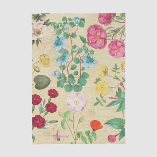 Blumen Collage Decoupage Tissuepapier Blatt Seidenpapier (Vorderseite)