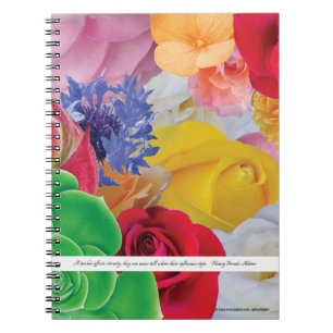 Blumen-Collage, für Lehrer - gewundenes Notizbuch Notizblock