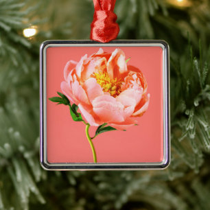 Blumen Coral Peony Blossom Ornament Aus Metall