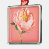 Blumen | Coral Peony Blossom Ornament Aus Metall (Links)
